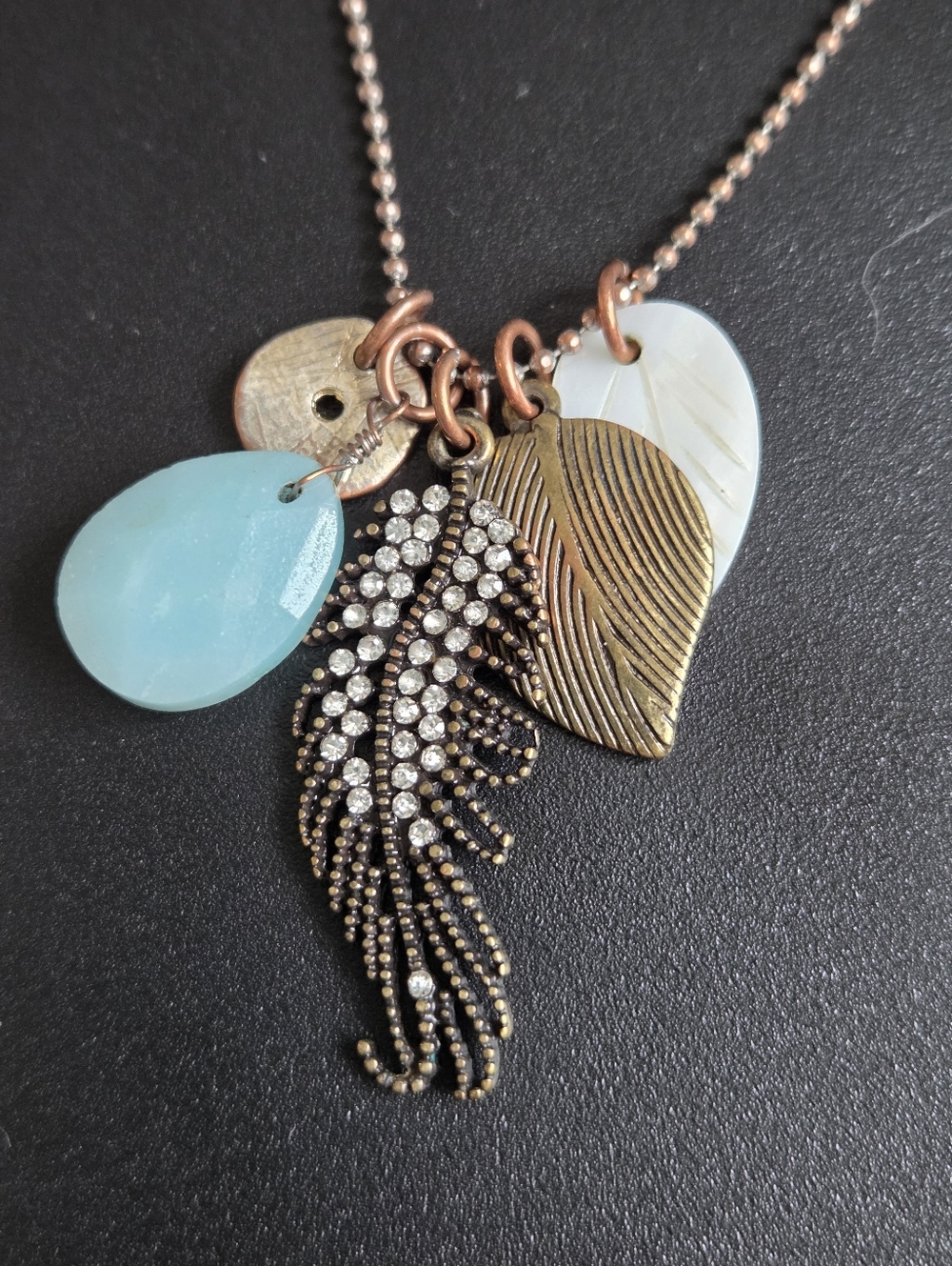 Elegant Multi-Charm Necklace with Crystals